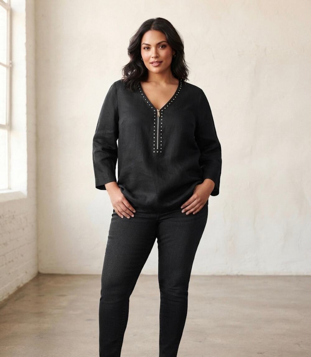 Michael kors size 3x black tunic linen top
